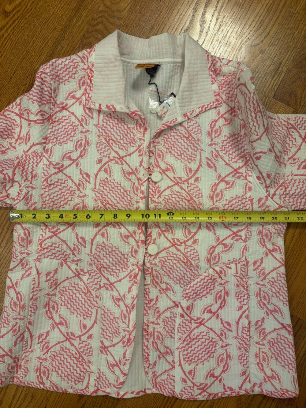 NWT ANU by Natural Reversible Pink Poppy Jacket 100% Cotton Block Print Boho |L - Picture 11 of 12